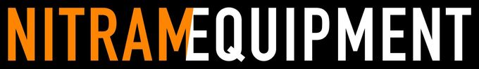 the word nitro equipment is written in orange and white on a black background
