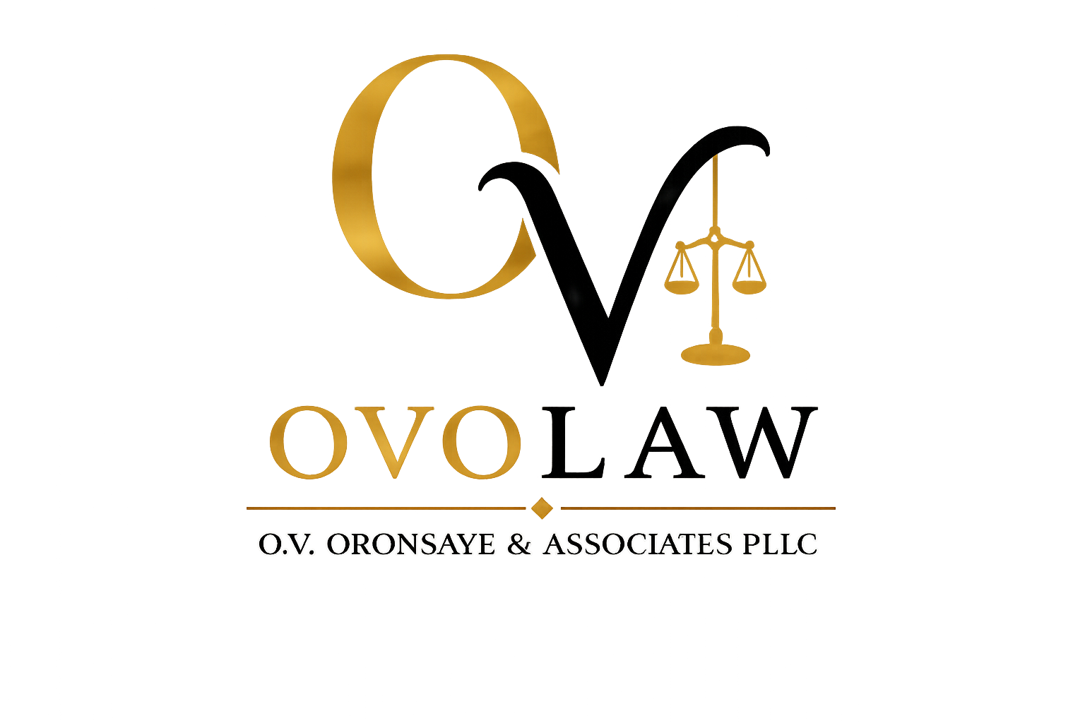 Black-and-white logo reading “IVO” with “Oronsaye & Associates PLLC” below.