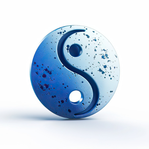 shades of blue yin yang image