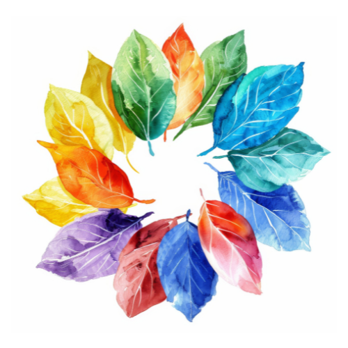 wreath of colourful leaves