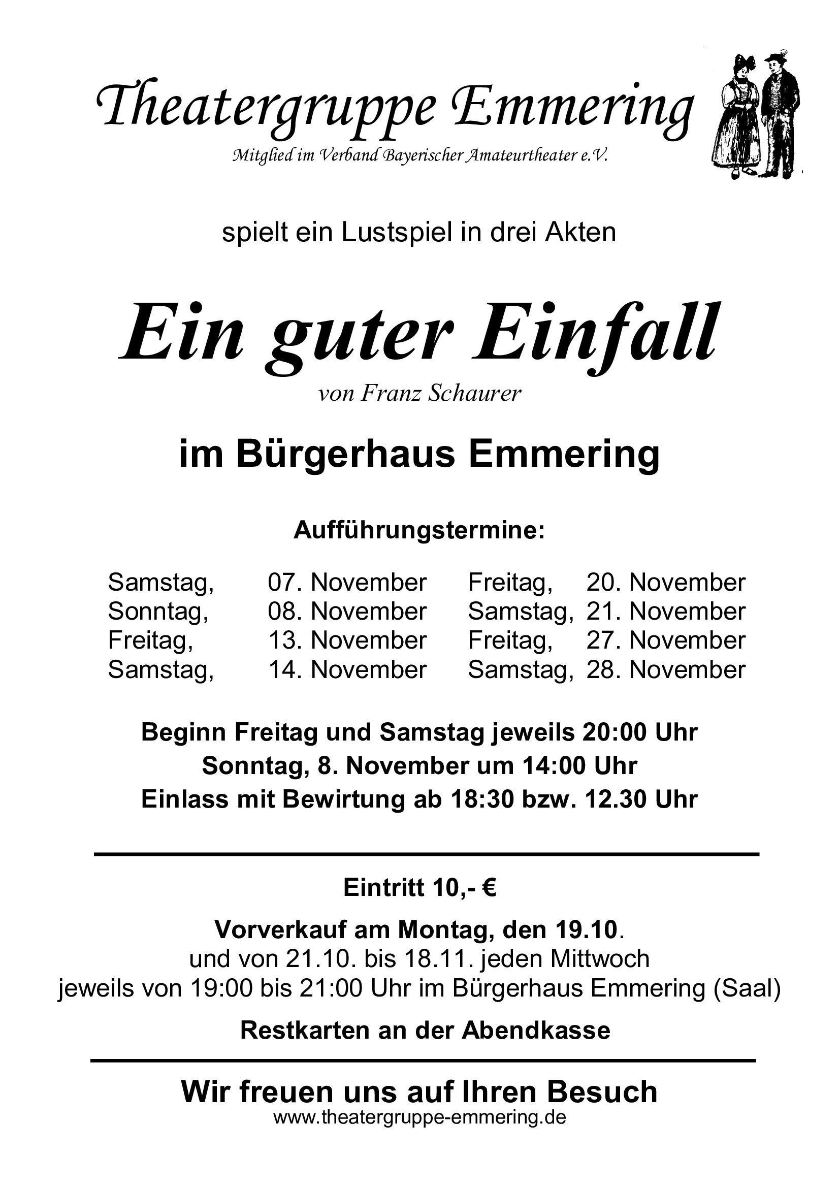 Plakat für das Theaterstück 