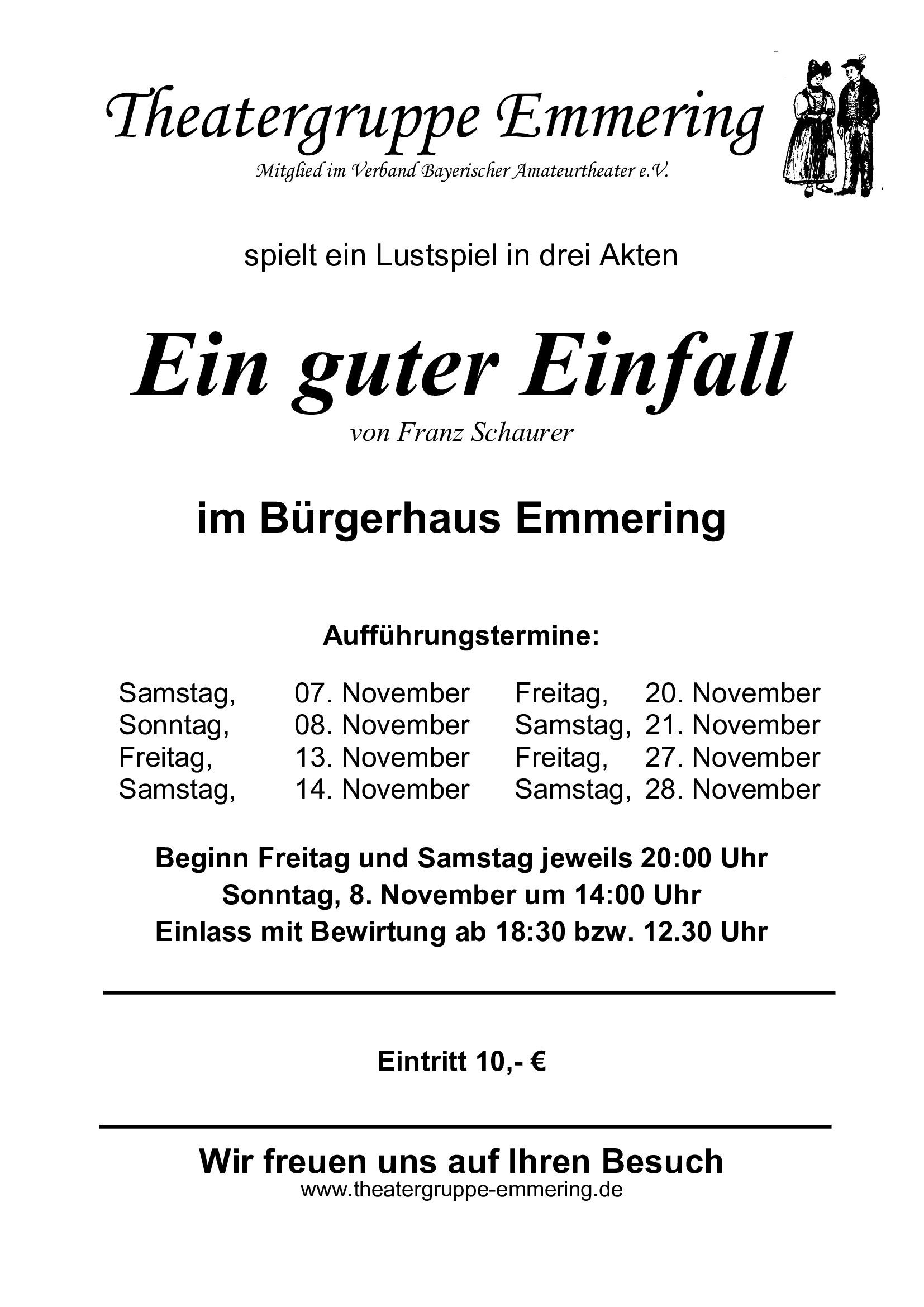 Plakat für das Theaterstück 
