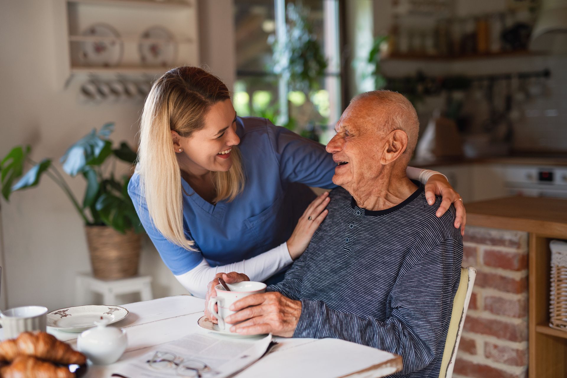 Happy Caregiver And Elderly Client - Omaha, NE - Always at Home Supportive Living LLC