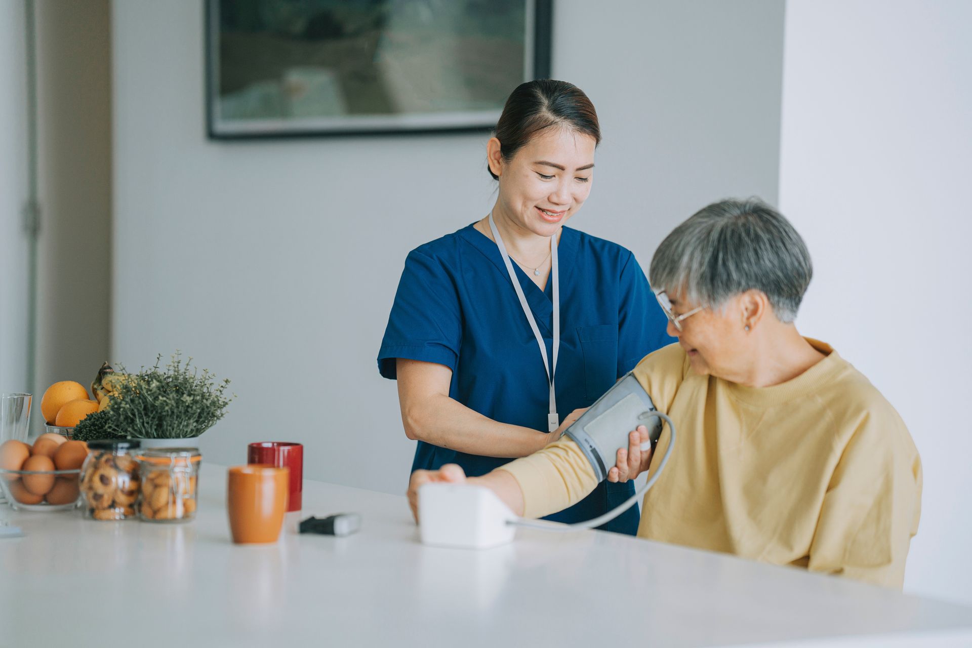 Caregiver Monitoring Blood Pressure - Omaha, NE - Always at Home Supportive Living LLC