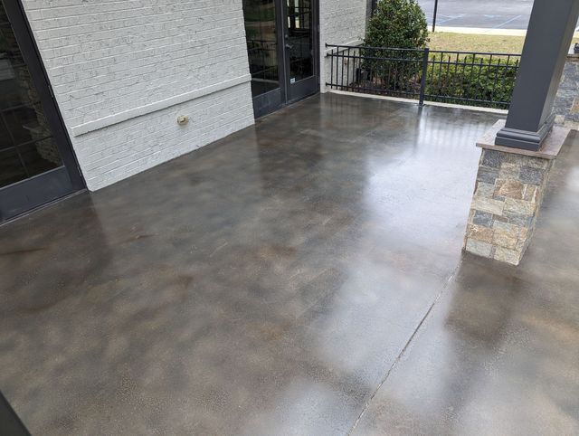 Antique gray and nutmeg stained clubhouse floor in Greer, SC