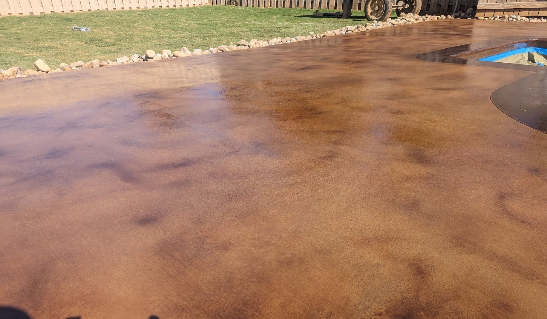 stained concrete pool deck