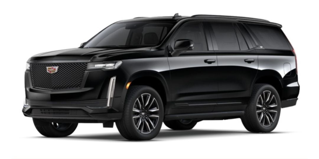Black Cadillac Escalade SUV.