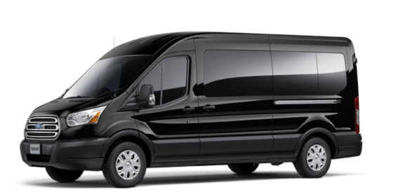 Black Ford Transit van.
