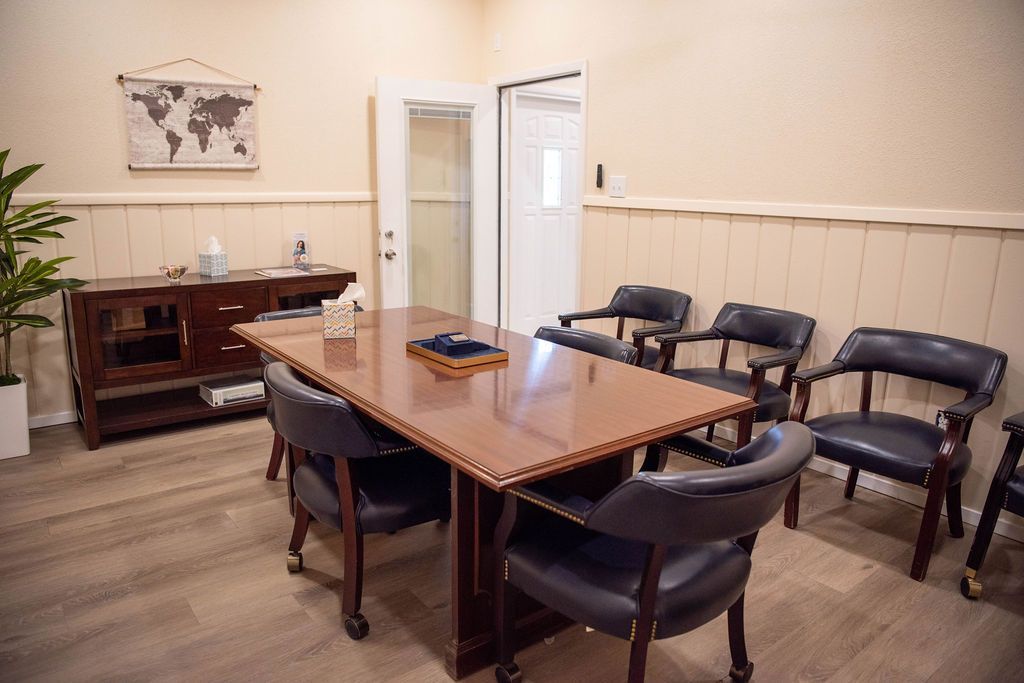 Private arrangement room designed for family meetings and planning conversations.