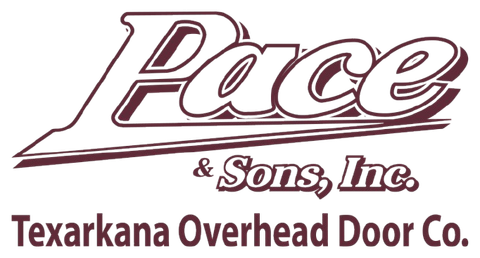A logo for pace & sons inc. texarkana overhead door co.