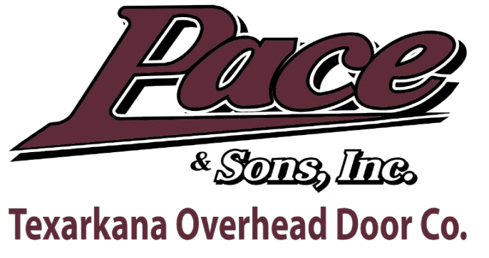 A logo for pace & sons inc. texarkana overhead door co.