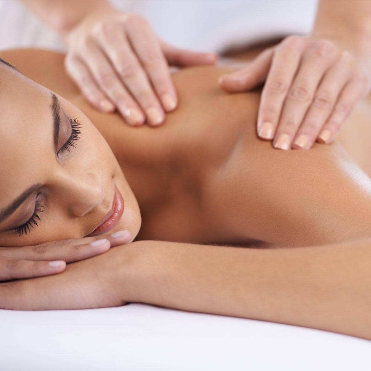 woman getting back massage