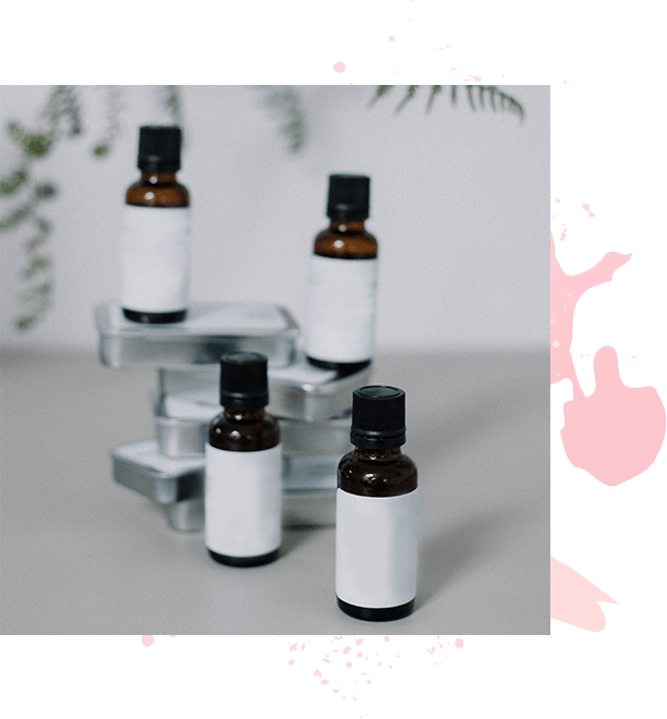 4 bottles of essential oils