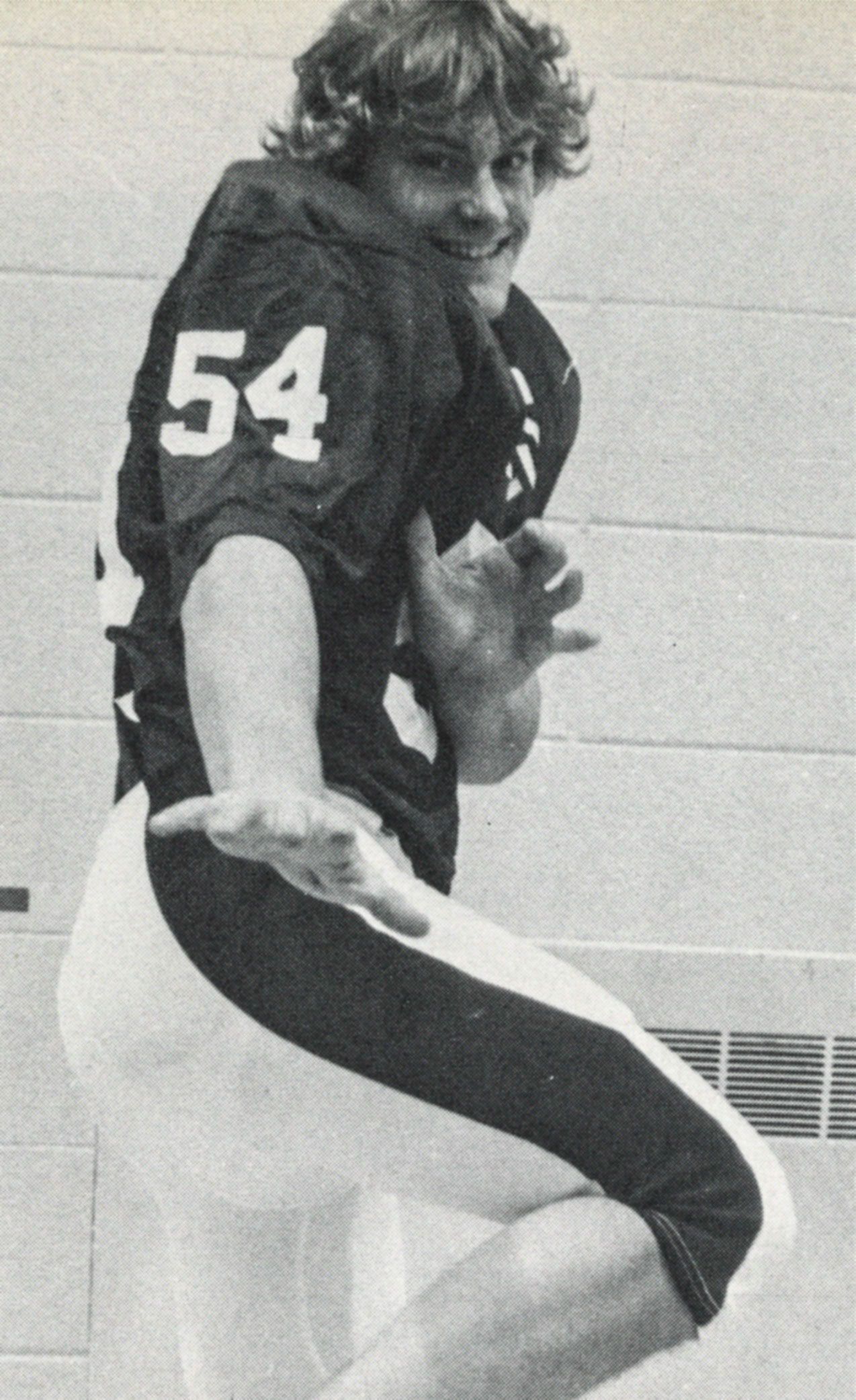 Football player posing for the photographer