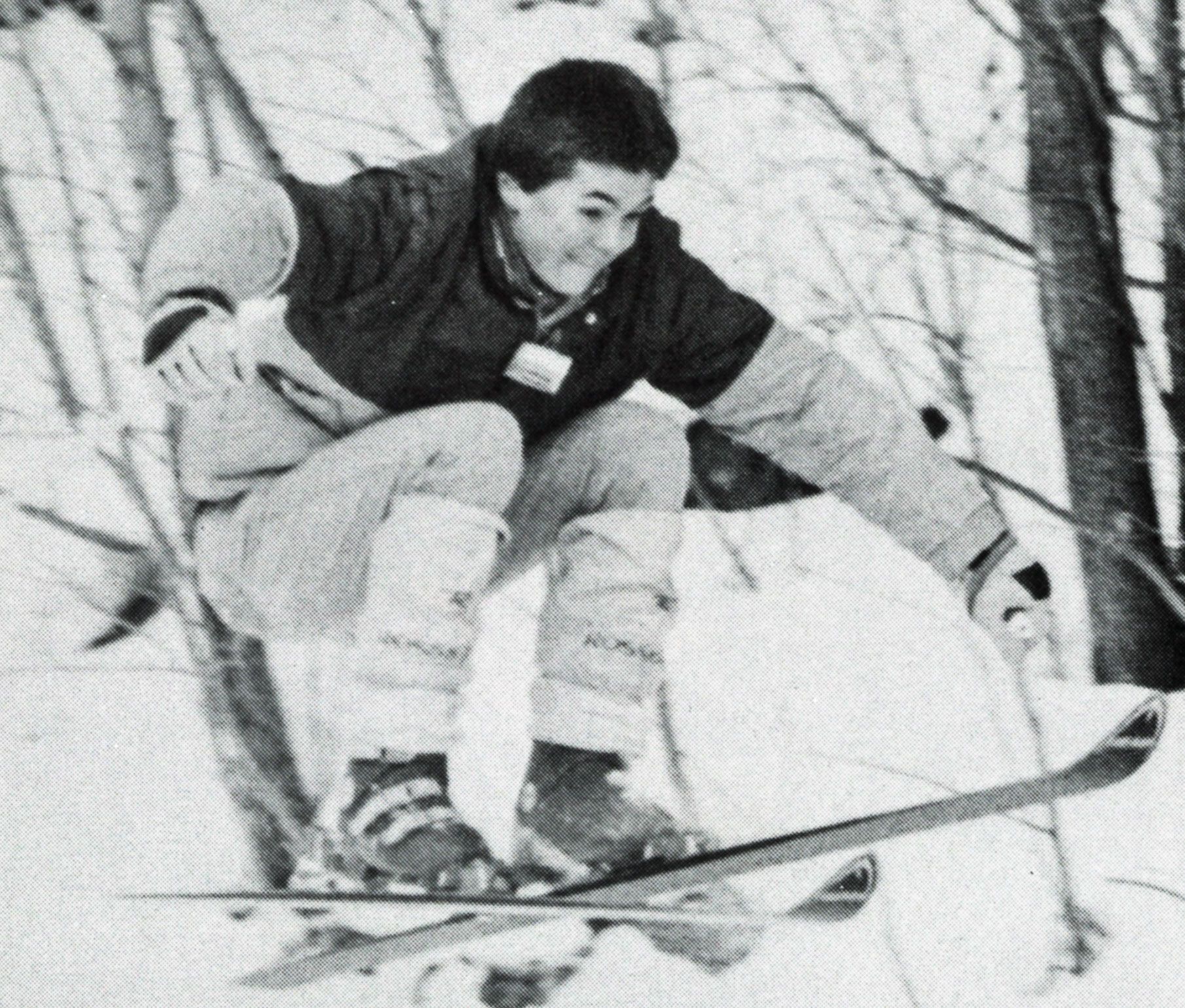 Male on skis, catching some air