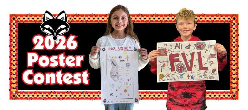 3rd and 4th grade winners of the 2026 Poster Contest, holding up their posters
