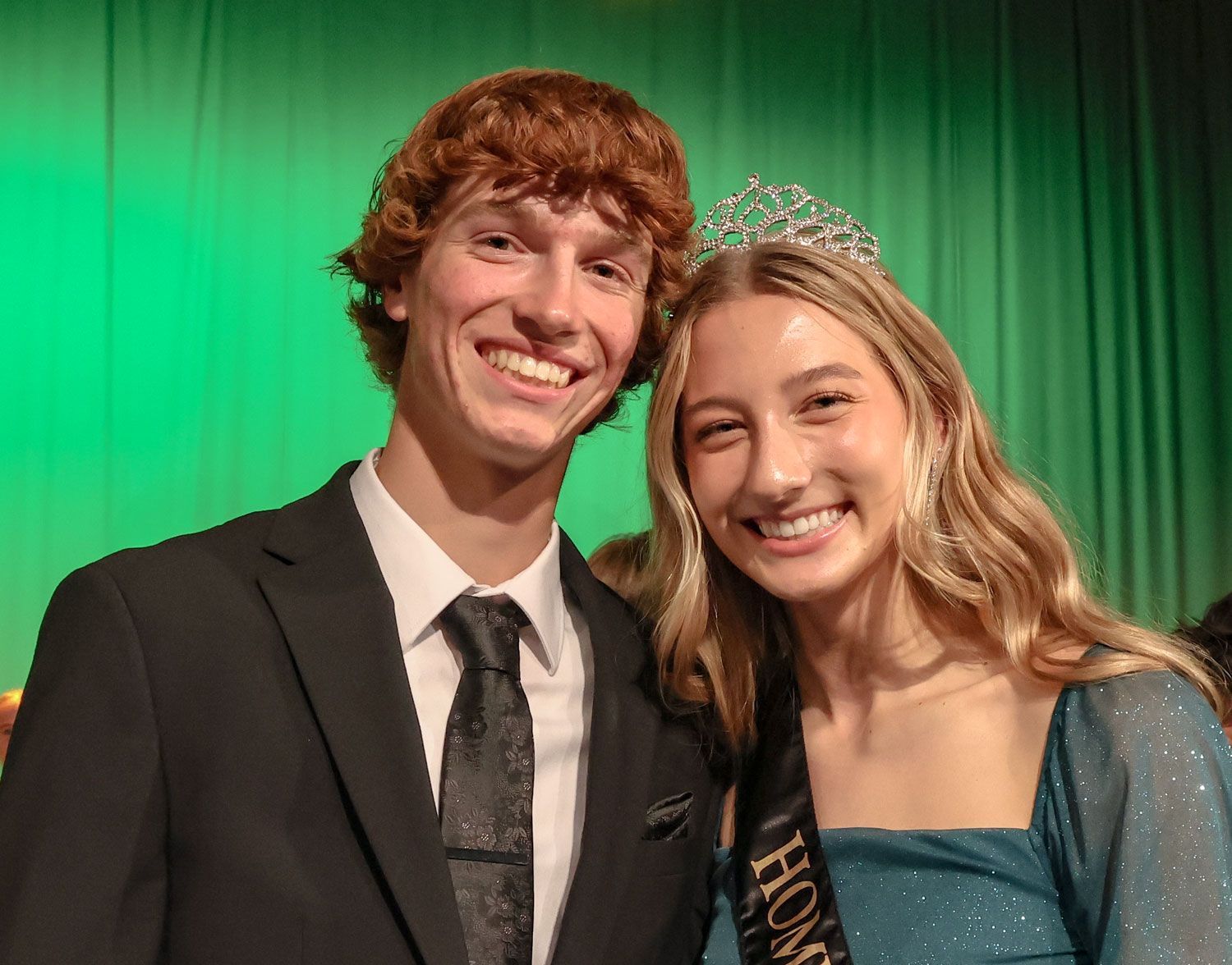 Homecoming  Queen Annalise Patchett with her escort Reed Curtis