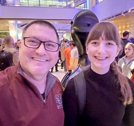 Director James Neujahr and student Claire Holland
