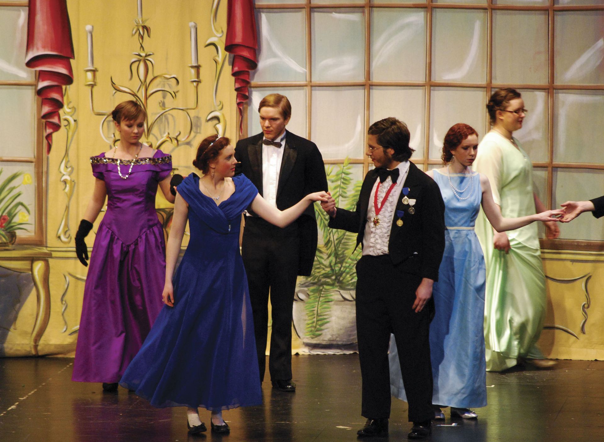 A ball with people dancing