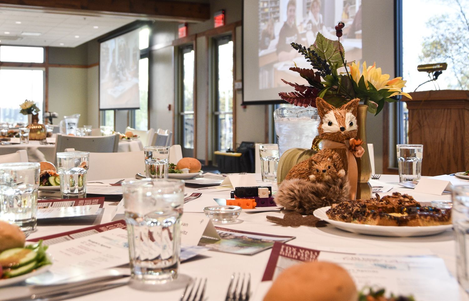 Tables set for the 2022 Friends Dinner at the Bubolz Nature Preserve in Appleton