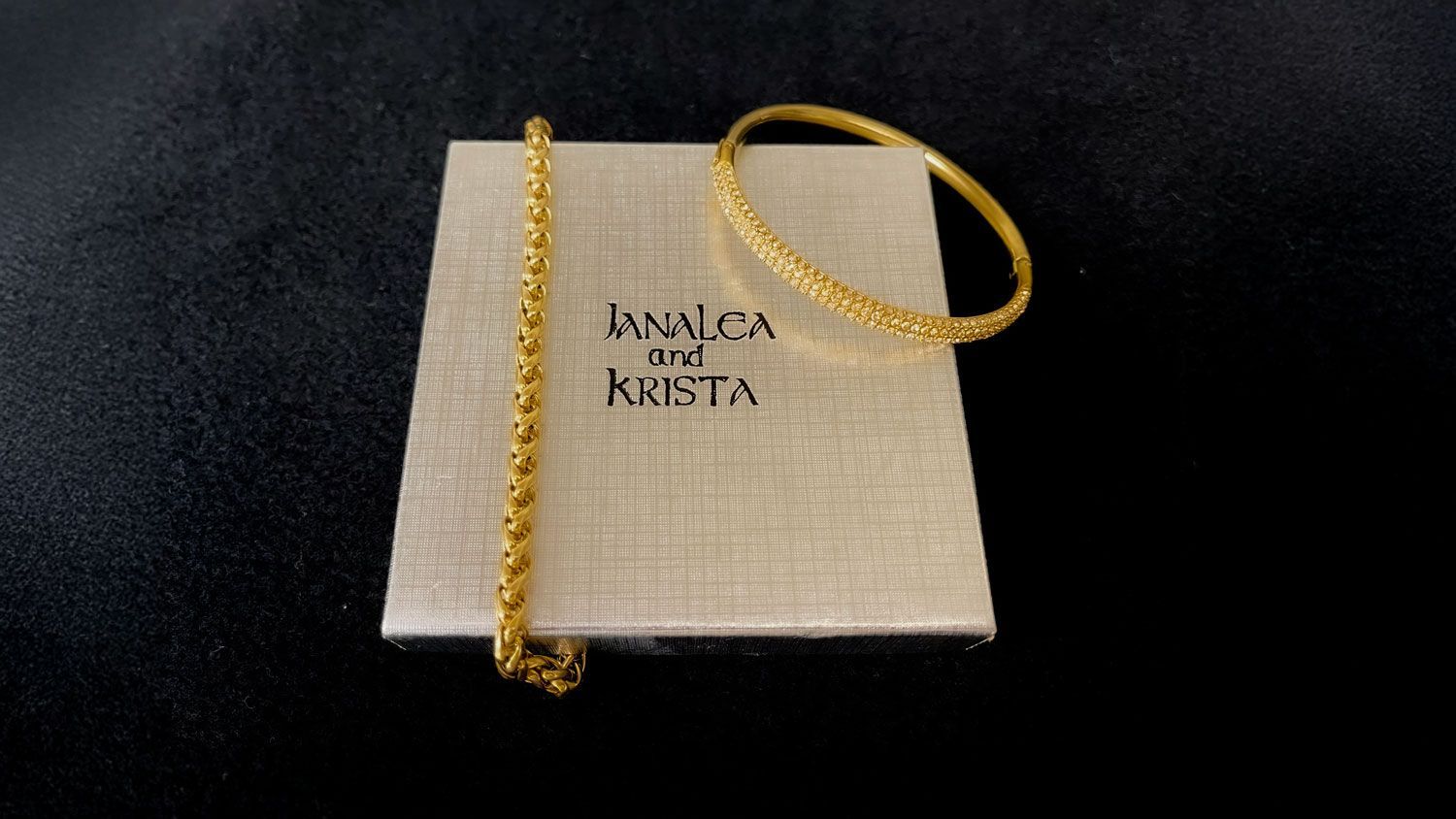 Jewelry Box with gold bracelet and chain