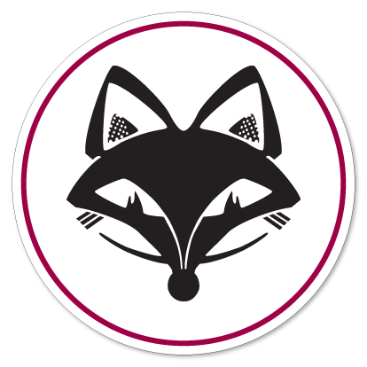 FVL Foxhead logo in a white circle with a maroon line
