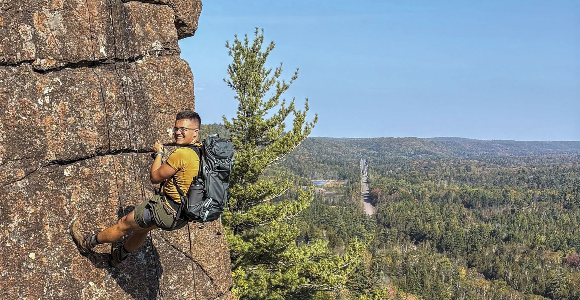 Ben Grady rappelling 