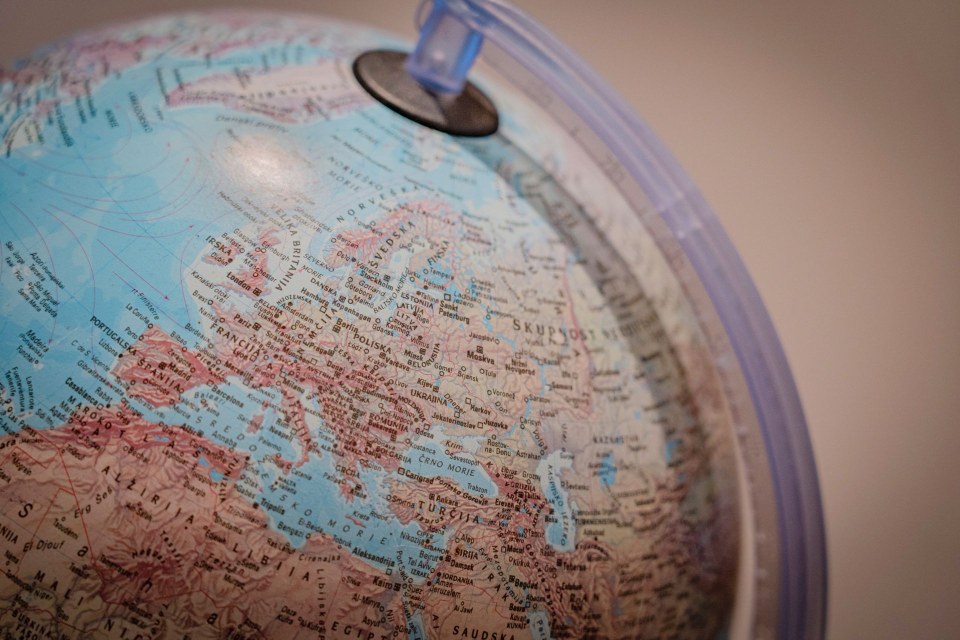 Cropped image of a globe