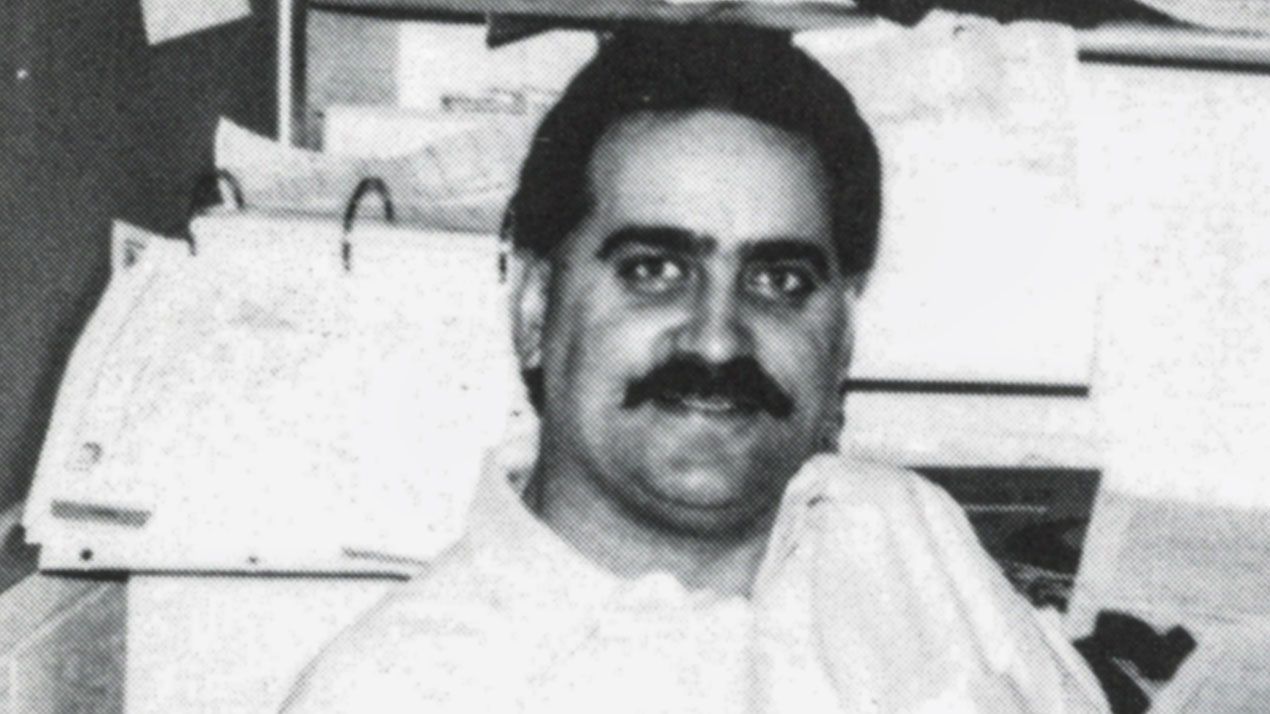 Dave Kolander at his desk, his first year at FVL