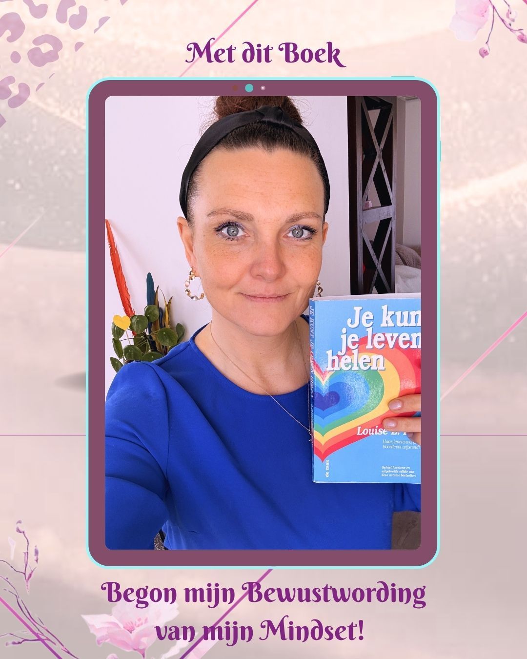 Sabine van FHealS houdt het boek "Je kunt je leven helen" vast. 