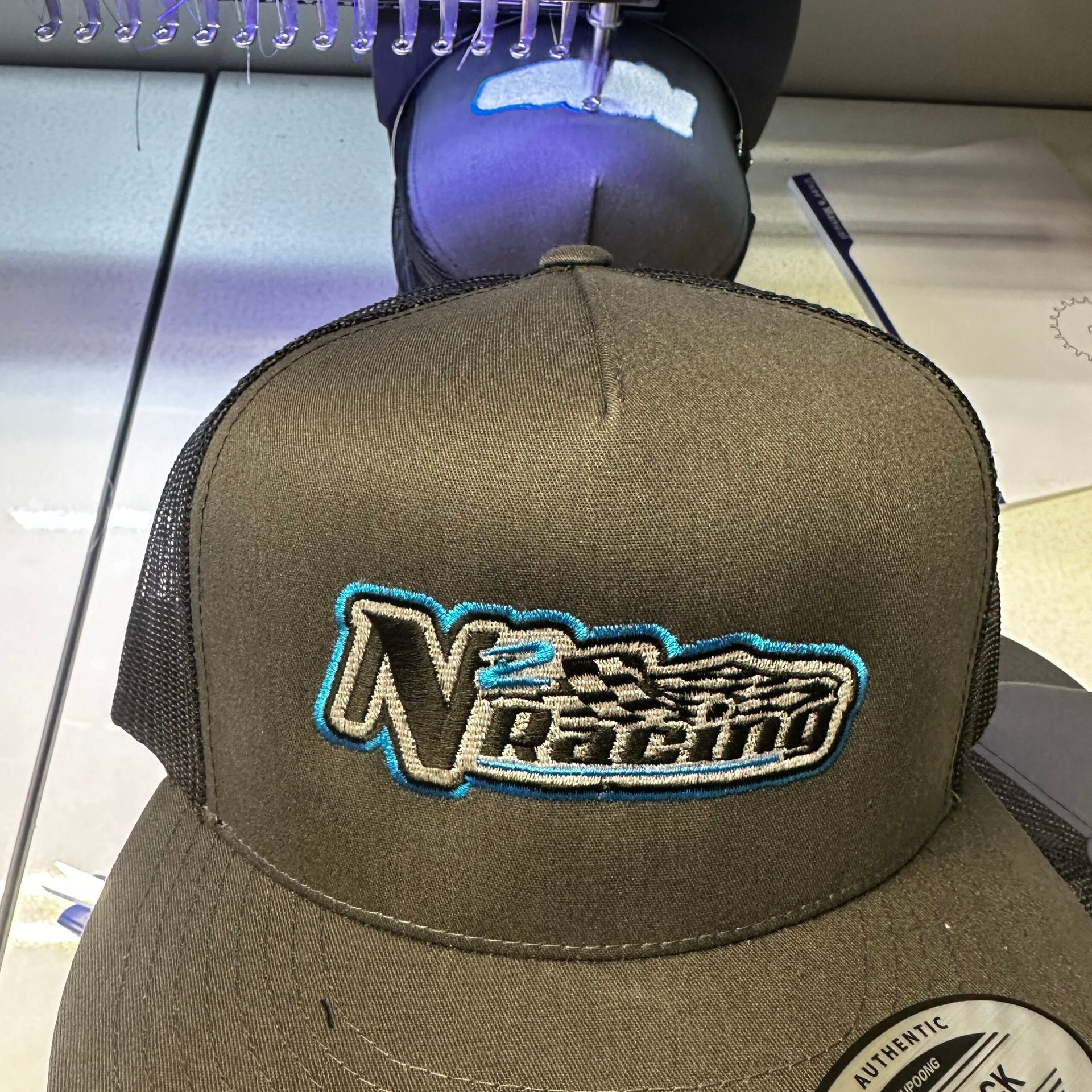 Gray trucker hat with 