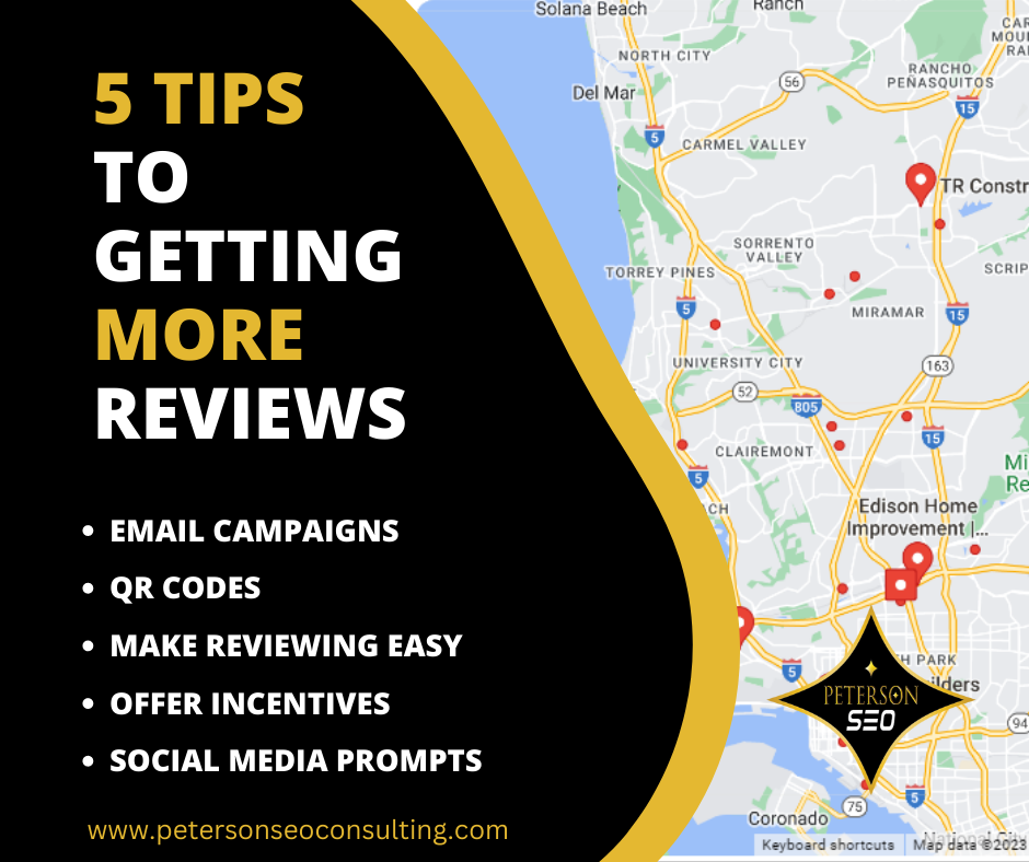 Peterson SEO local brand reputation marketing company article on 5 Tips to getting more reviews