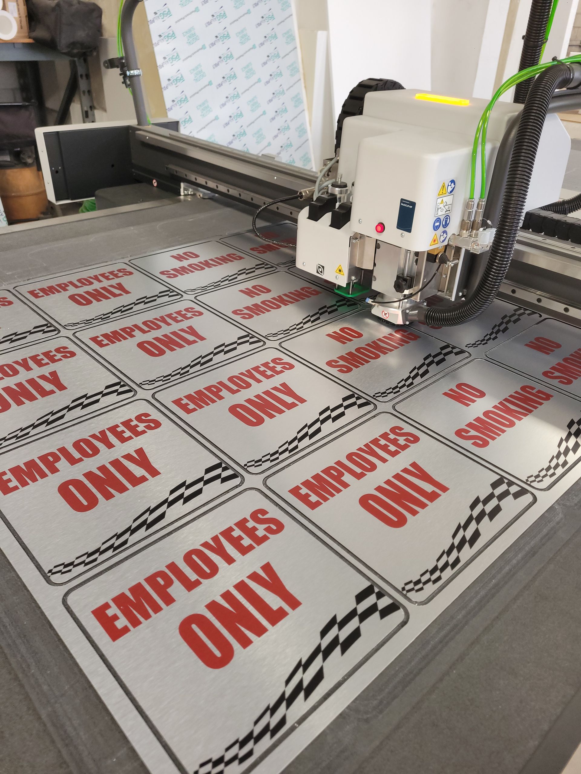 Large-format printer printing red
