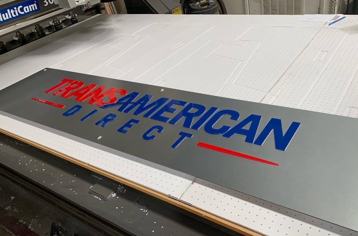 American Direct logo printed in red and blue on a large white sheet