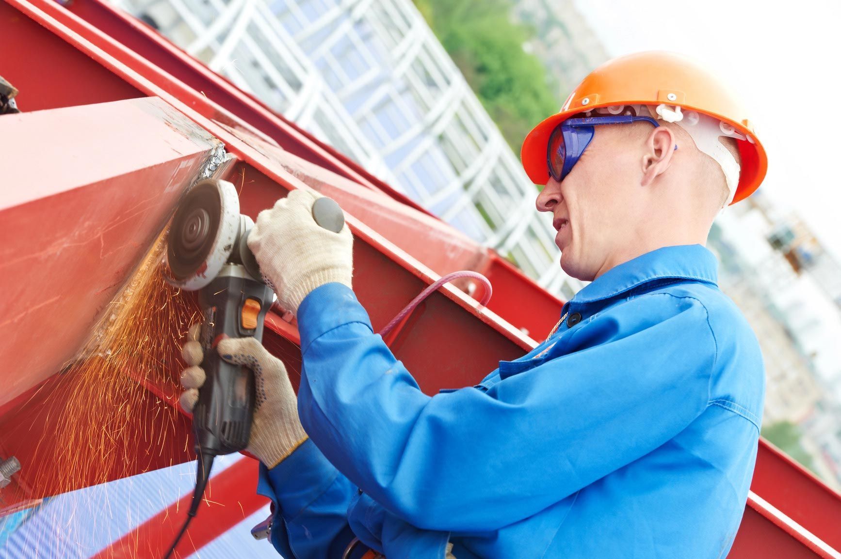 Engineer grinding roof