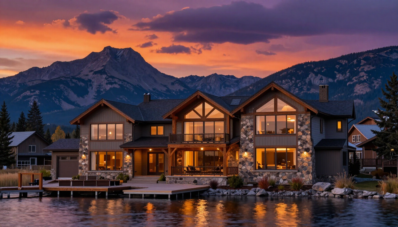 Beautifully remodeled lakeside home interior at Payette Lake