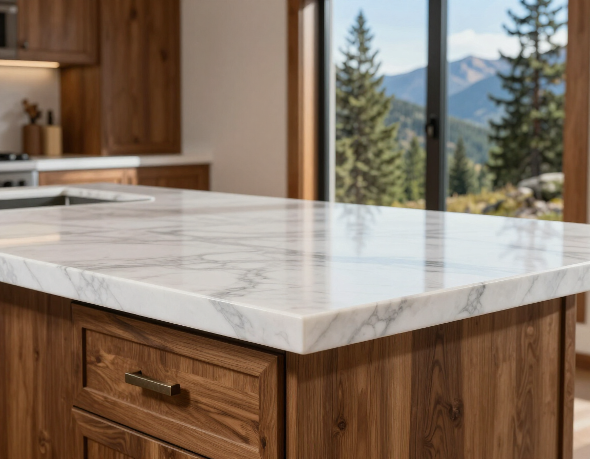Premium quartz countertop with refined edge profile