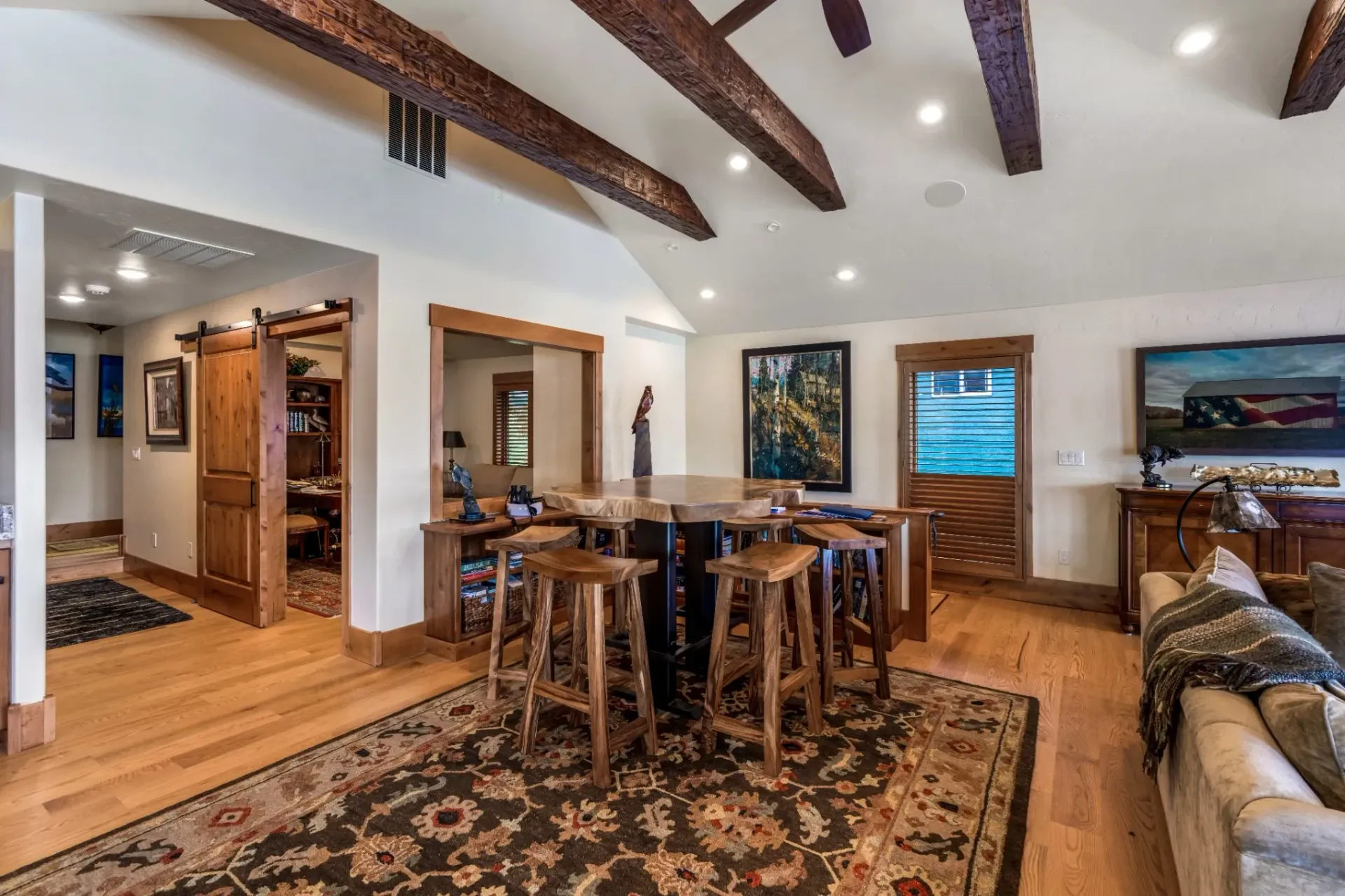 Luxury vinyl plank in open-concept living space