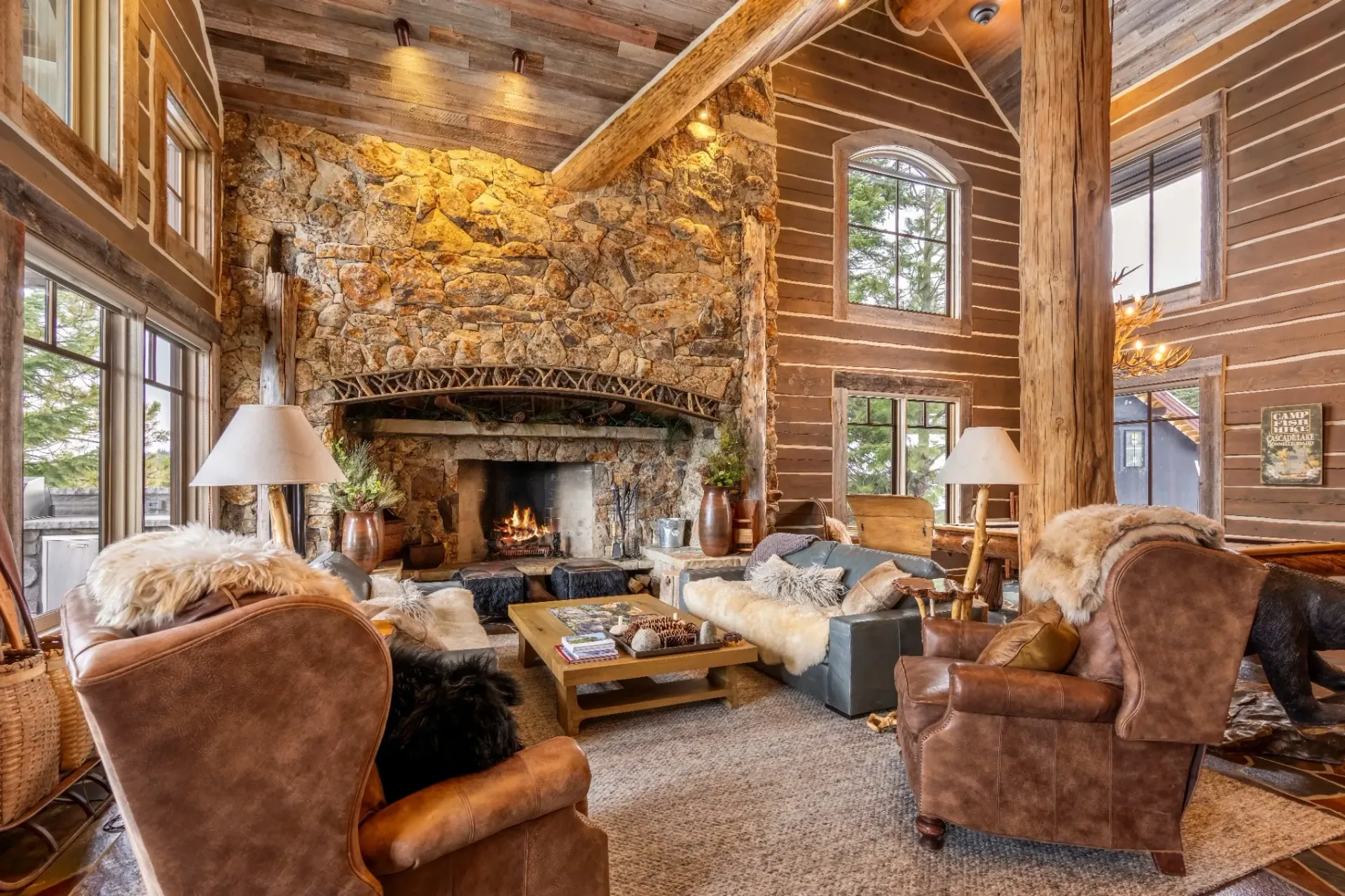 Interior of a newly completed primary suite addition in a luxury mountain home