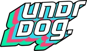 A colorful logo for a company called under dog