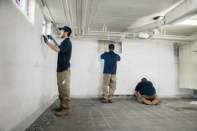 Basement for Waterproofing Installation – Upper Chichester, PA – Hard Knox Waterproofing