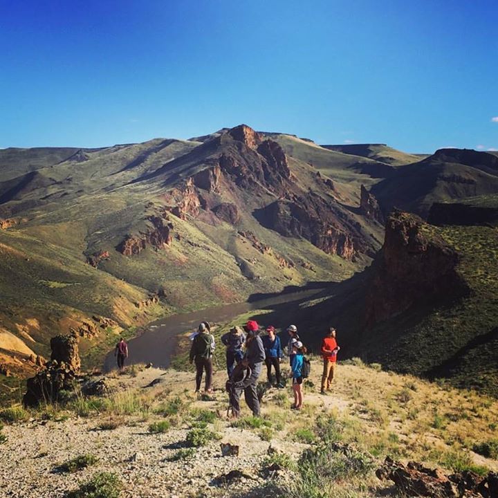 Hiking on top of the canyon ridge overlooking the Owyhee River.