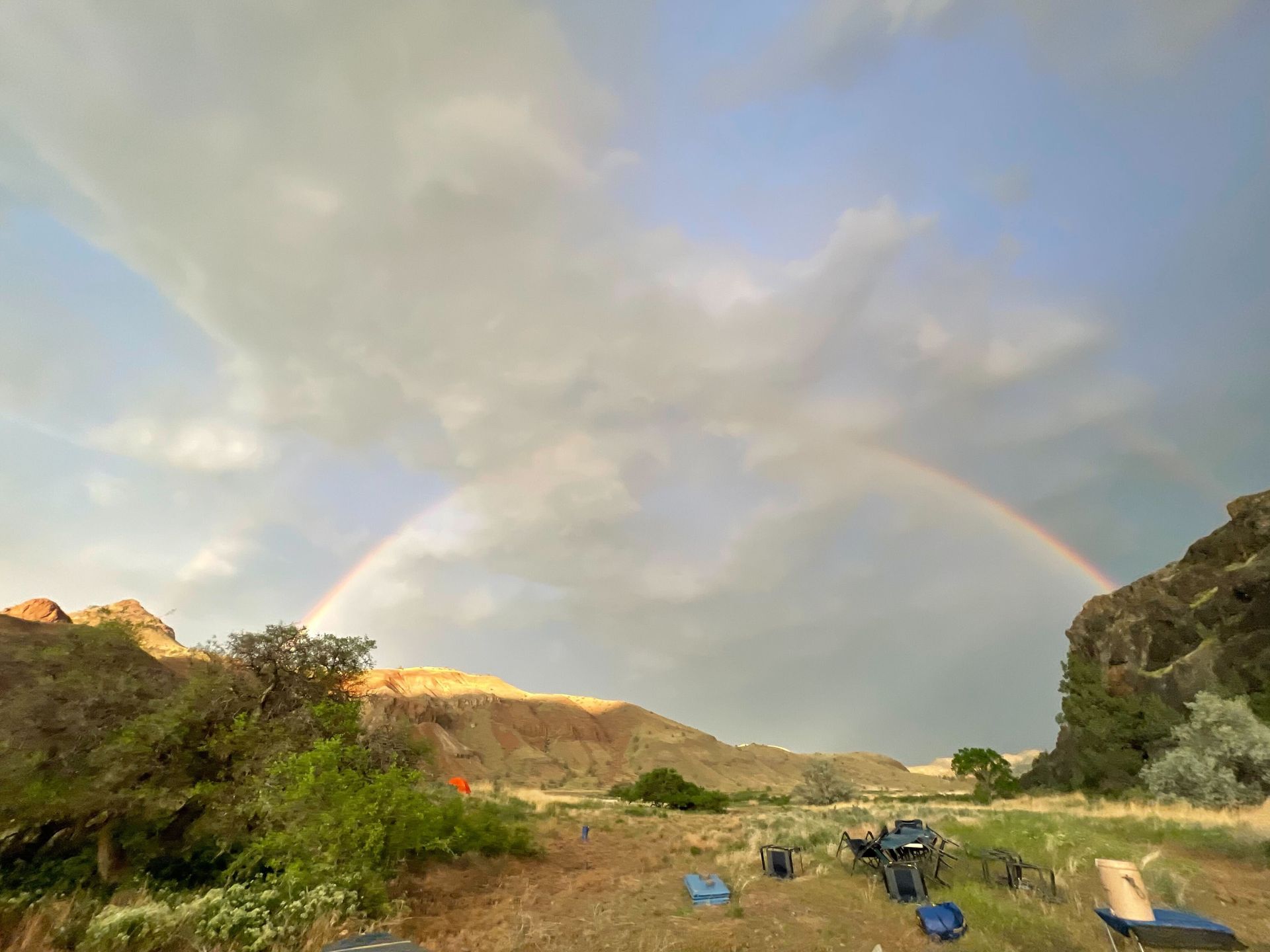 This is a rainbow on the sky at the John Day River in Oregon.