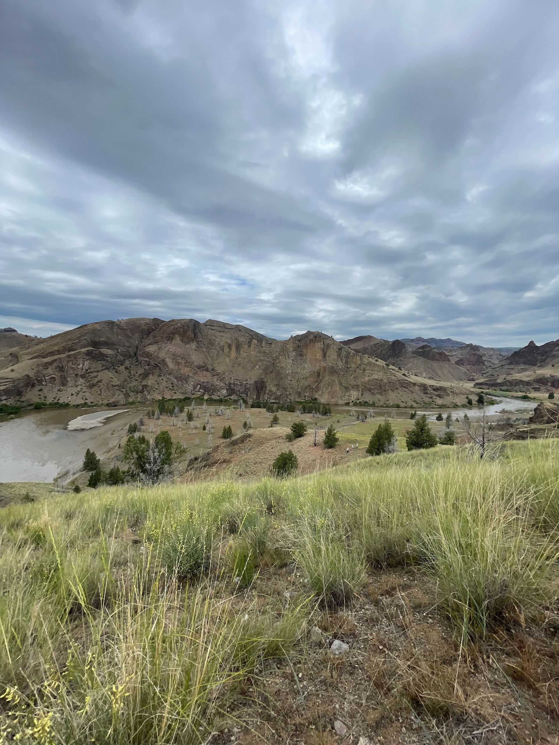 John Day River Canyon with moody clouds.