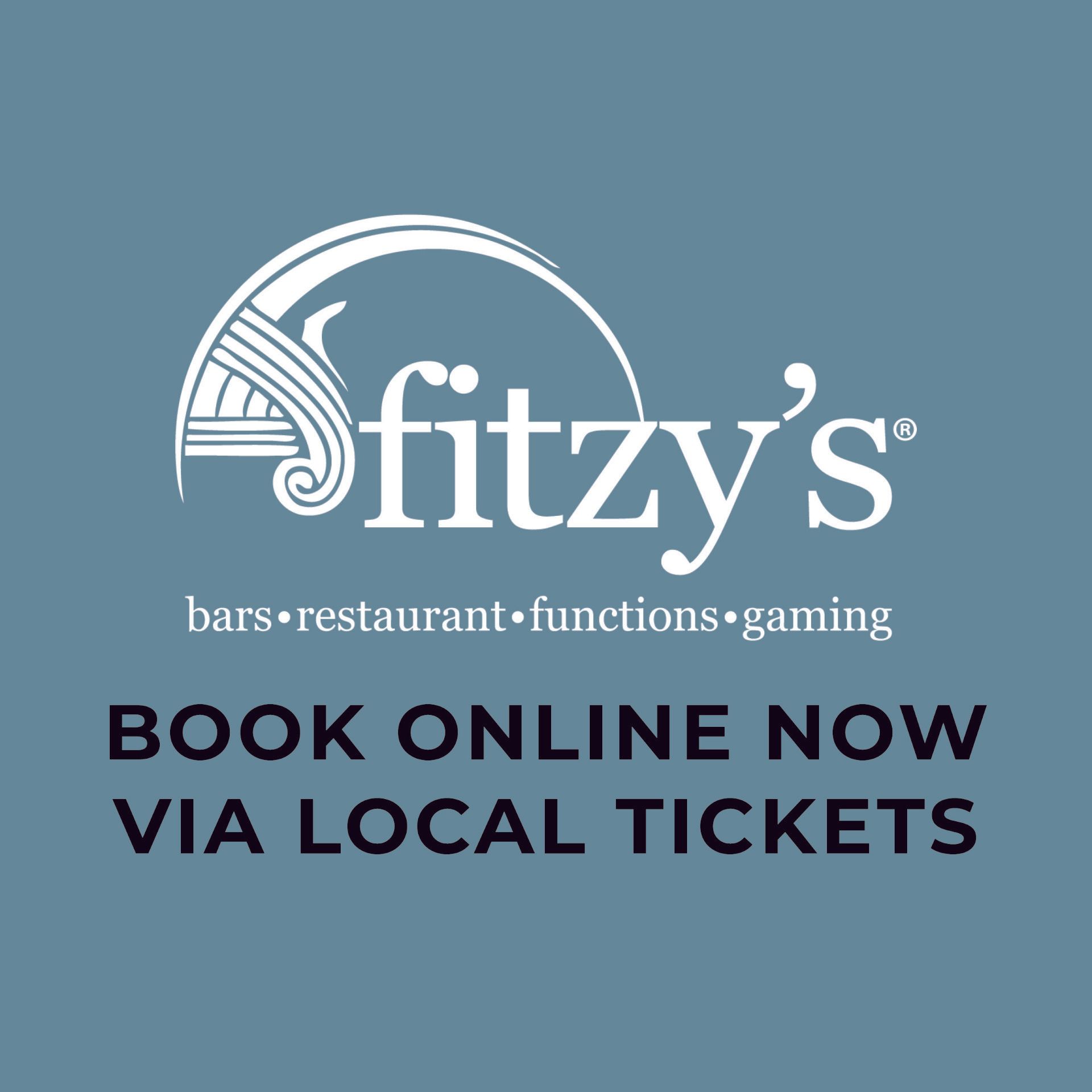A logo for fitzy 's bars restaurant functions gaming