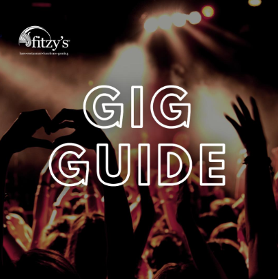 A poster that says gig guide on it