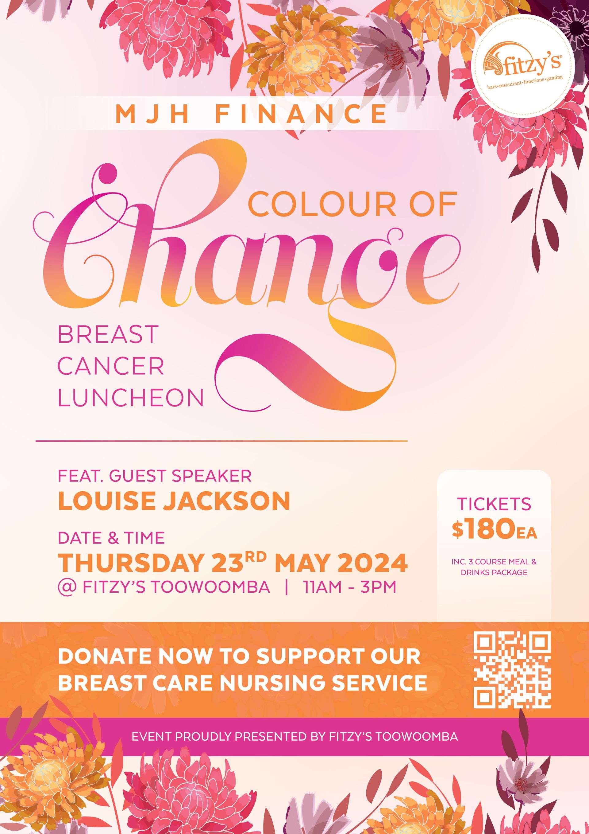 A poster for a breast care nursing service called colour of chance