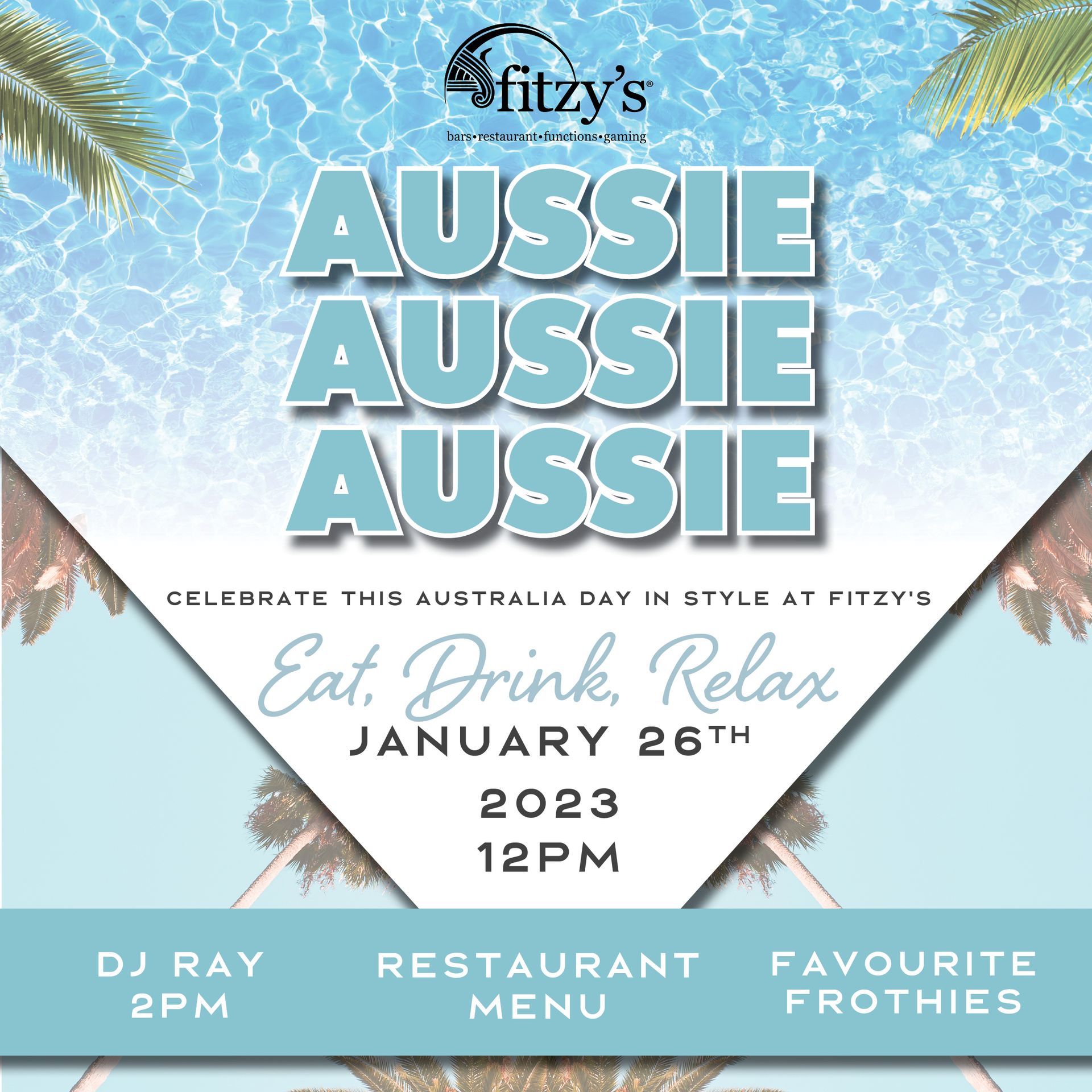 A poster for an event called aussie aussie aussie