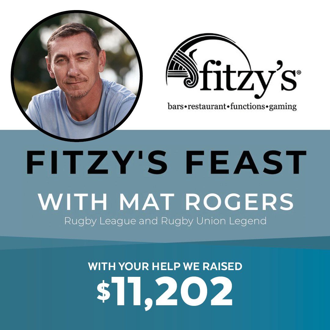 A poster for fitzy 's feast with mat rogers