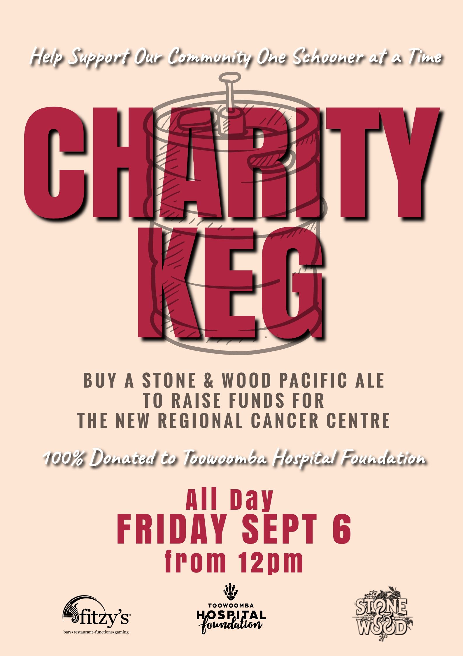 A poster for a charity keg on friday sept 6